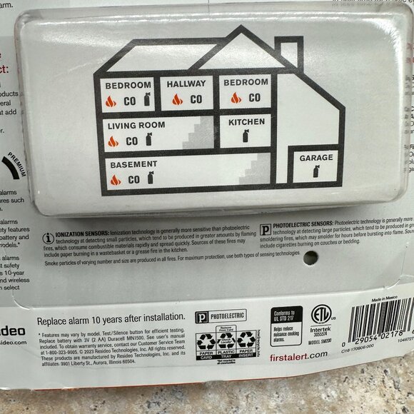 Lot Of 3 First Alert Smoke Alarm Precision Detection Standard 1046727 Batteries - Picture 7 of 10
